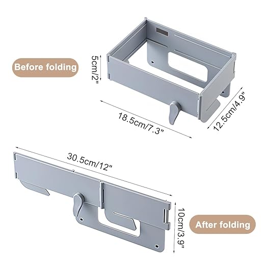 MiOYOOW Over The Cabinet Trash Bag Holder, Foldable Garbage Bag Organizer, Hanging Waste Bin for Kitchen Cabinets Doors