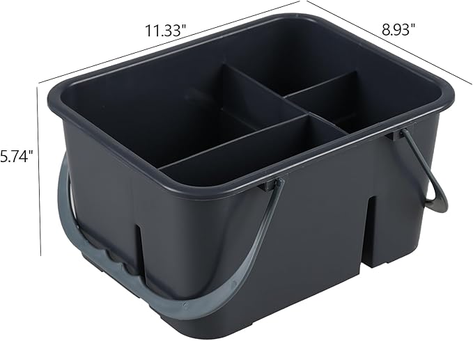 Plastic Cleaning Caddy with Handle, Portable Plastic Storage Caddy Organizers, Gray, F