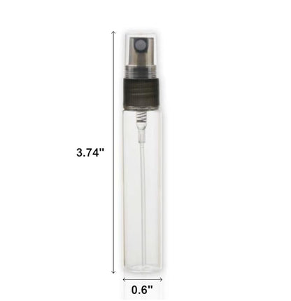 20 Pack Set 10ML Protable Refill Bulk Atomizer Spray Travel Perfume Bottle Hydrating Empty Bottle (Clear-Black)