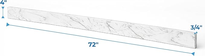 Bathroom Vanity Sink Backsplash/Sidesplash (Engineered Carrara Marble, 4" x 72")