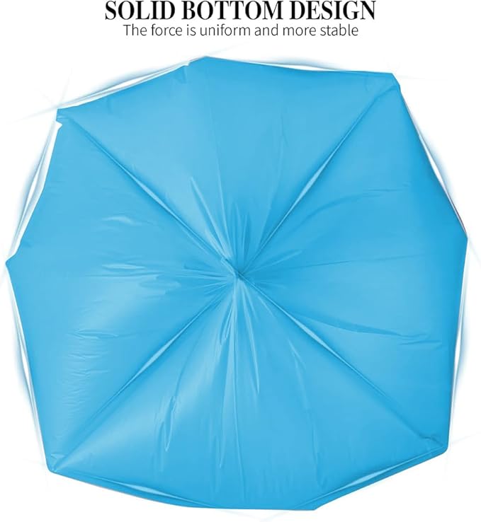 5 Rolls Small Trash Bags - 100 Counts Durable 4 Gallon Small Garbage Bags for home office kitchen Bathroom Bedroom Trash Can liners（Blue）