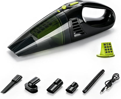 Handheld Vacuum 4500Pa Powerful Suction Car Vacuum Cleaner, Wet & Dry Use with Washable Filter, Portable Hand Vacuum with Anti-Backflow Dust Cup for Car Interior & Home Cleaning (Black, Cordless)