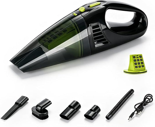 Handheld Vacuum 4500Pa Powerful Suction Car Vacuum Cleaner, Wet & Dry Use with Washable Filter, Portable Hand Vacuum with Anti-Backflow Dust Cup for Car Interior & Home Cleaning (Black, Cordless)