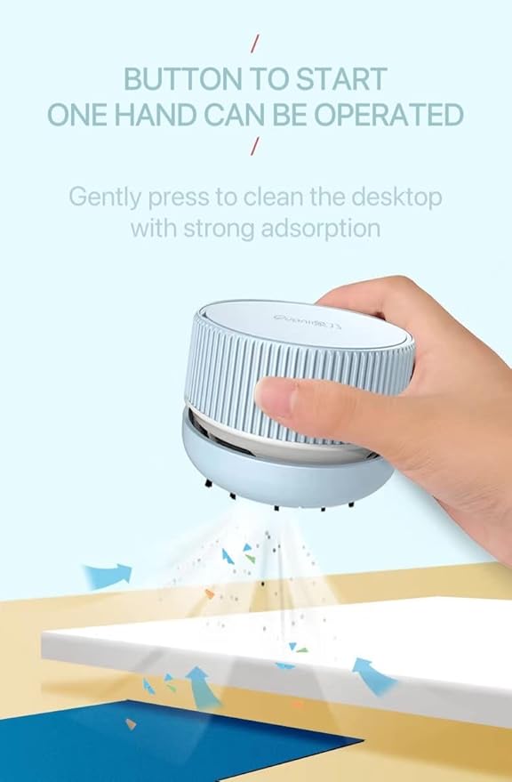 OIF Desktop Vacuum Cleaner, Table Vacuum Cleaner,Mini Table dust Sweeper Convenient Two AA Batteries Cordless&360º Rotatable Design for Keyboard/Home/School/Office