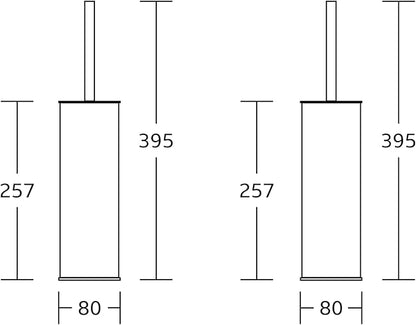Toilet Brush and Holder Set Brushed Nickel Stainless Steel, 304 Heavy Duty Round Toilet Brush Set – Rust Resistant, Long Handle, Replacement Heads, Floor Standing Bathroom Toilet Cleaning