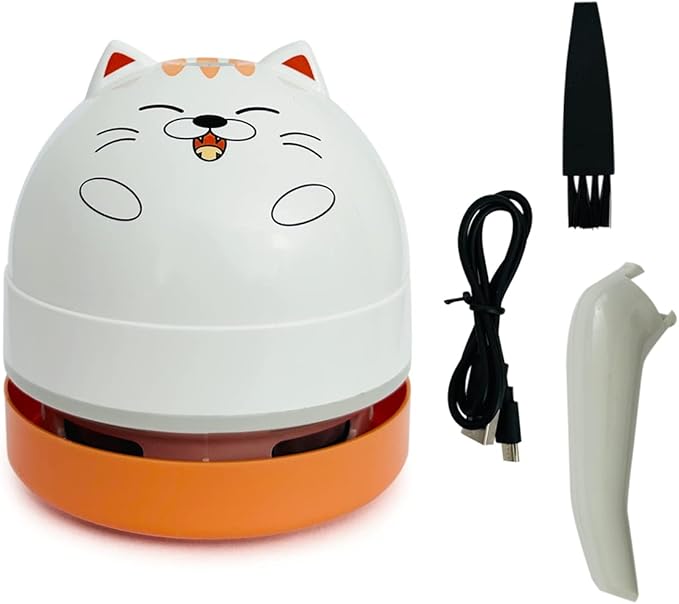 allydrew Mini Portable USB Desktop Vacuum, Orange Cat