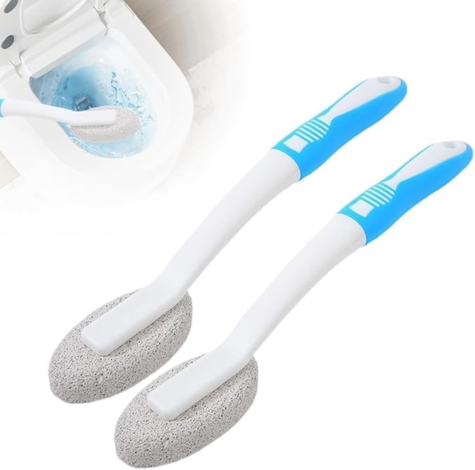 Pumice Stone for Toilet Bowl Cleaning, Toilet Pumice Stone with Handle, Powerfully Away Limescale Stain Toilet Stone Cleaning Block, Scouring Stick for Toilet, Bathroom, Kitchen Sink, Grill (2)