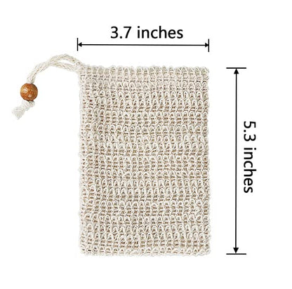 50 Soap Bags Mesh Exfoliating, 100% Natural Sisal Soap Pouch, Soap Savers for Shower Use Like Massaging And Scrubbing(5.3 × 3.7inches)