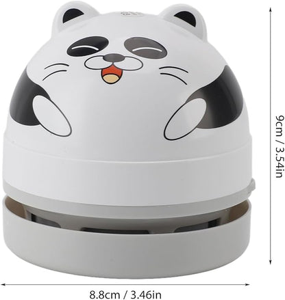 TOPINCN Portable Mini Desk Vacuum, Portable USB Vacuum Cleaner for Desk Mini Cute Cartoon Desktop Vacuum for Cleaning Eraser Crumbs, Dust, Crumbs, Computer, Keyboard (Panda)