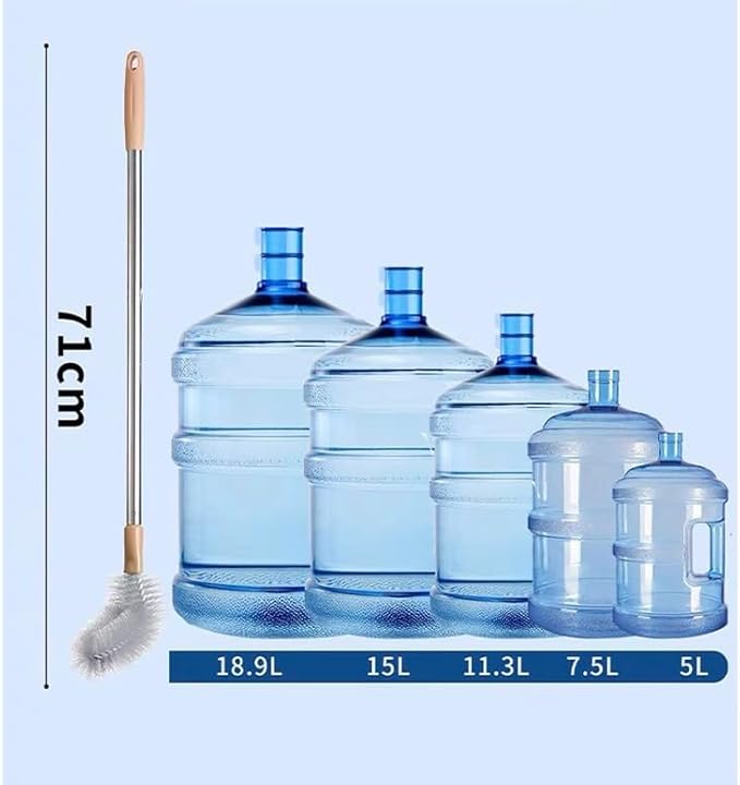 LUFOX 2 Pack 28" Long Bottle Brush, 3 & 5 Gallon Bottle Cleaner Brush, Bendable Replaceable Brush Head Bottle Cleaning Brush for Family