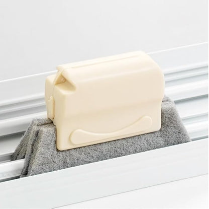 Window Groove Cleaning Brush, Hand-held Window Track Cleaner Brushes Tools Set, Sliding Door Track Cleaner, Sill, Tile Lines, Shutter, Car Vents, Keyboard, Small Spaces Clean, Beige