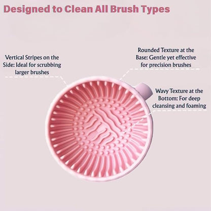 Silicone Scrubber Ball Cleaning Bowl – Multi-Purpose Brush Cleaner for Makeup & Dishes – Cute Round Design – Soft Scrubbing Pad for Beauty Tools, Kitchenware – 8 Colors (Orange)