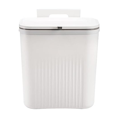 Frcctre 2 Pack 2.4 Gallon Kitchen Compost Bin, Hanging Trash Can with Lid Garbage Can for Countertop or Under Sink, Wall Mounted Counter Waste Bin for Kitchen Bathroom Bedroom Office