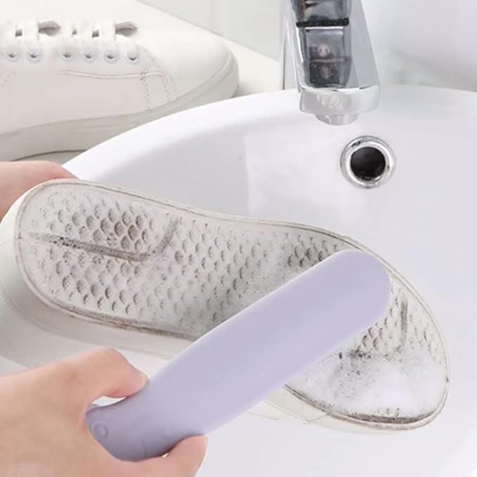 PEKJI Mini Broom and Dustpan Set Plastic Portable Cleaning Supplies Purple Cleaning Brush Set of 5