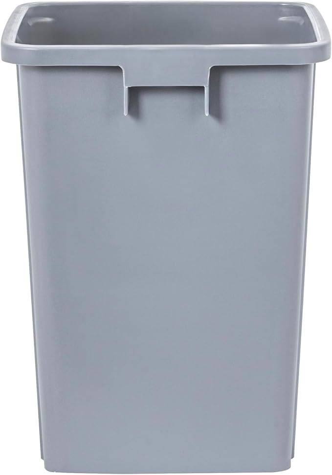 Restaurantware-Clean Tek Professional 19 Gallon Trash Can, 1 Square Waste Basket - Lid Sold Separately, Space Saving, Gray Plastic Garbage Bin, Ideal For Home, Office, Restaurant, And More