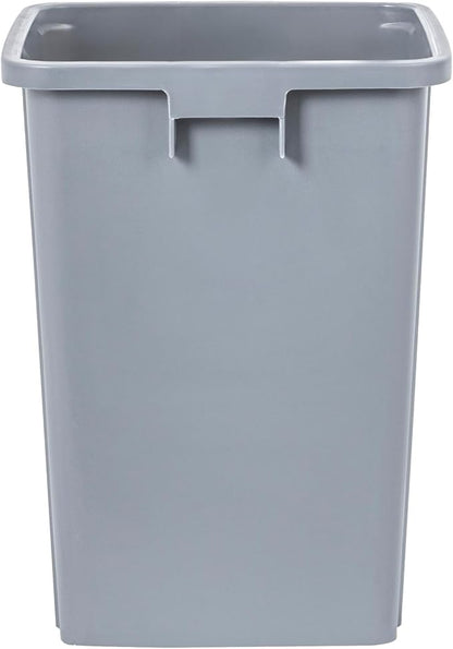 Restaurantware-Clean Tek Professional 19 Gallon Trash Can, 1 Square Waste Basket - Lid Sold Separately, Space Saving, Gray Plastic Garbage Bin, Ideal For Home, Office, Restaurant, And More