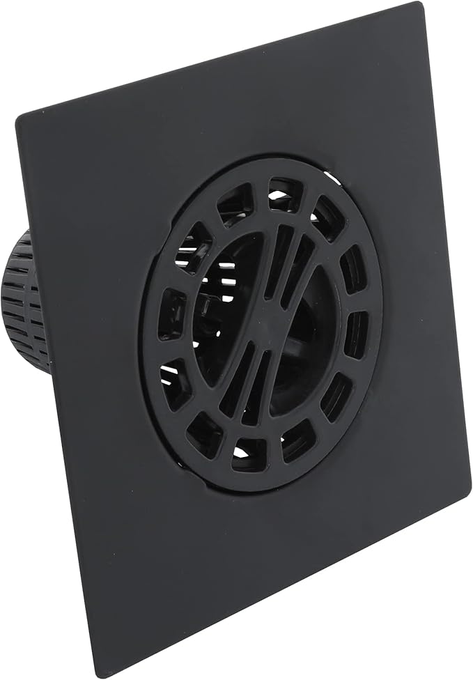 Square Shower Hair Catcher with Replacement Baskets, Shower Drain Protector in Matte Black
