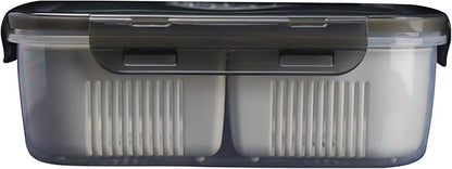 Dual Compartment Cleaning Bin | Compact, Durable, and Highly Functional with Dual Removable Baskets | The Ultimate No-Spill Cleaning Solution