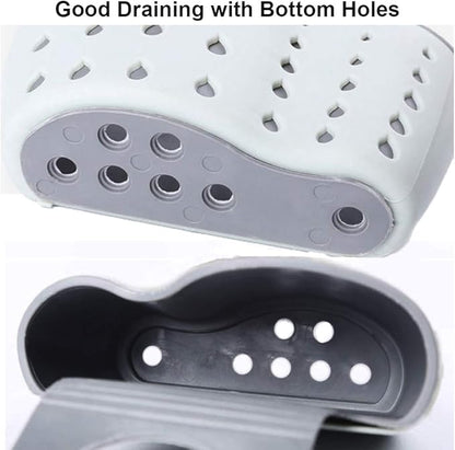 EC Kitchen Sink Caddy Sponge Holder Plastic Hanging Ajustable Strap Faucet Caddy with Holes