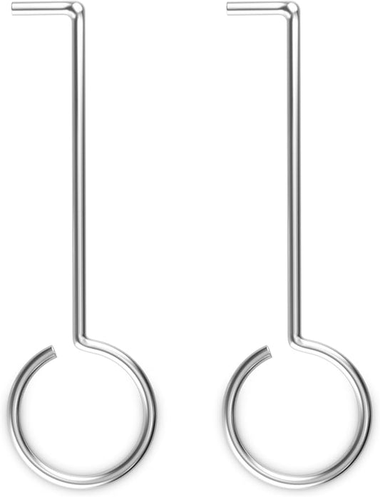 2 PCS Shower Drain Lifting Hook, 304 Stainless Steel Drain Key, for Taking Off Square/Linear Shower Drain Grate, Hair Catcher to Daily Clean，Linear Drain Opener/Removal Tool