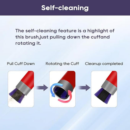 SONGRUI Traceless Scratch-free Dusting Brush Compatible with Dyson V7 V8 V10 V11 V12 V15 Gen5 detect and Gen5 outsize Vacuum Cleaners, Handy Self-cleaning Soft Bristles NOT for Digital Slim Series