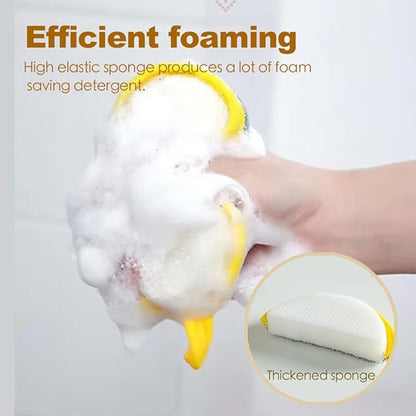 Double-Sided Non-Scratch Dish Sponge Scrubber - Reusable Round Scouring Pads for Dishes, Pots & Pans, Kitchen Sink Cleaning Tool (5)