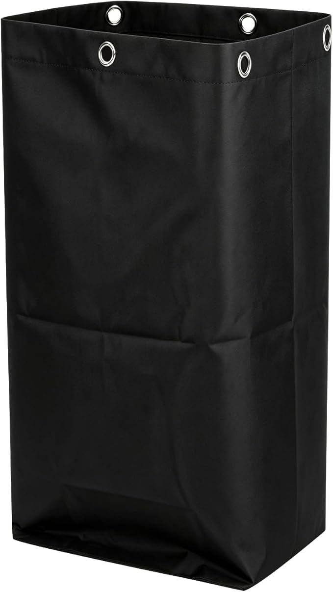 Replacement Janitorial Cleaning Cart Bag: Commercial Products 23 Gallon Industrial Janitorial Vinyl Cart Bag with 6 Brass Grommets - Size 16 x 11 x 27inches (Black)