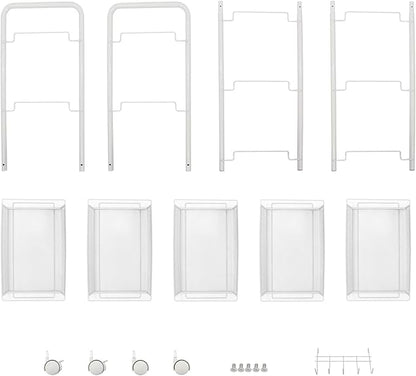 JANE EYRE 5-Tier Rolling Utility Storage Rack Cart on Wheels, Trolley Craft cart, Multi-Purpose Organizer Shelf, White