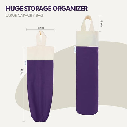 Plastic Bag Holder, Wall Mount Grocery Bag Holder for Plastic Bags Storage, Cotton Shopping Garbage Sack Organizer, Large Trash Bag Dispenser for Home Kitchen Decor