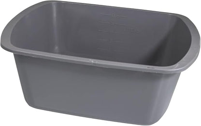 Vakly Wash Basins – Rectangular Plastic Hospital Bedside Soaking Tub - Small 7 Qt Graduated Bucket - Portable Washbasin for Washing, Cleaning, Foot Bath, Dishes, Face Cleansing Bowl (3)