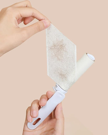 Travel Lint Roller for Clothes Mini Foldable Lint Roller with Cover and 4 Refills Total 150 Extra Sticky Sheets Travel Size Pet Hair Remover Roller (Black)