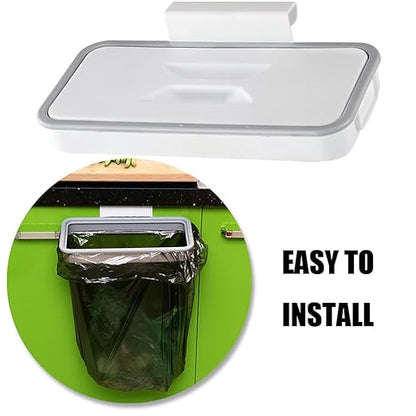 Portable Trash Bag Holder, Garbage Holder with Removable Lid&Clip that Can Attach to Any Door DrawerGarbage Storage(1 pcs)