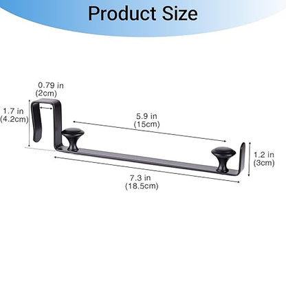 Large Trash Bag Holder for Kitchen Cabinets Doors, Under Sink Plastic Bag Hooks, Stainless Steel Garbage Bag Holder, Kitchen Trash Waste Cans (Black)