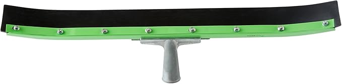 Restaurantware-SQUEEGEE ONLY: Clean Tek Professional 24 Inch Curved Floor Squeegee, 1 Broom With Rubber Blade - Handle Sold Separately, Heavy-Duty, Green Steel Wiper, Ideal For Floor, Tiles