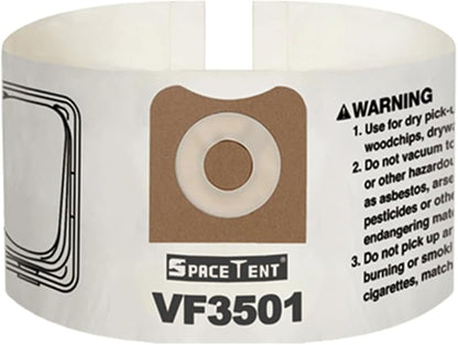 6 Pack VF3501 Replacement for Rigid Shop Vac Bags 4 Gallon Size C, compatible with RIDGID 3-4.5 Gallon Wet/Dry Vacuums, High Efficiency Dust Filter Bags, Part # 23738 WS32045F