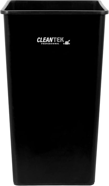 Restaurantware-Clean Tek Professional 50 Gallon Trash Can, 1 Square Waste Basket - Space Saving, Heavy-Duty, Black Plastic Garbage Bin, For Commercial Space, Office, Store, Restaurant, And More