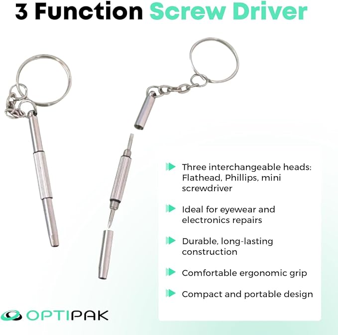 Sparkle Anti-Reflective Safe Gel Lens Cleaner & Repair Kit – (2) 1oz Glasses Cleaner Spray, (2) Microfiber Cloth & Keychain Screwdriver for Eyeglasses, Lenses & Screens (5 Piece Set)