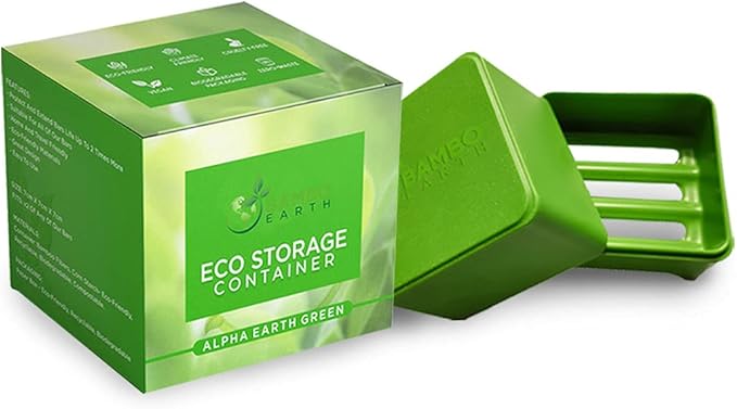 BAMBOEARTH Natural Eco-Friendly in-Shower Storage Container - Soap Dish Holder for Shampoo Conditioner & Body Bars Made of Bamboo - Extends Bar Life Plastic Free Zero Waste & Vegan (Green)