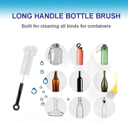 3 Pack Bottle Cleaning Brush Set with Detachable Keychain Ring, Narrow Neck & Straw Cleaner, Portable for College Dorm & Travel