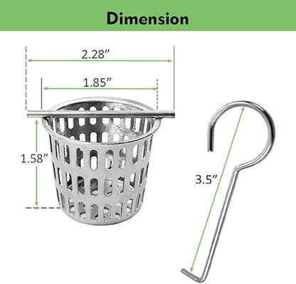 Neodrain 2-Pack Shower Drain Hair Catcher – Stainless Steel Hair & Debris Strainer with 2 Lifting Hooks, Hair Trap Filter Basket for Bathroom Drains, Reusable for Clog-Free Drains