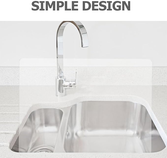 PRETYZOOM Acrylic Kitchen Sink Splash Guard 13.77 X 8.26 Inch Clear Water Barrier Panel for Countertop and Bathroom Sink Protection