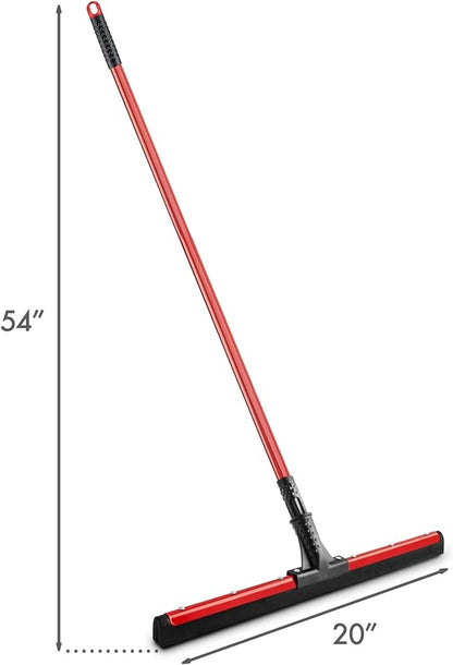 20" Rubber Flex Blade Floor Squeegee Red Steel Handle