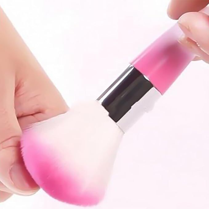 3Pcs Nail Brushes for Cleaning Powder, Makeup Brush Nail Clean Up Brush Acrylic Nail Brush Cleaner Nail Dust Brush Manicure Brush Nail Art Tools