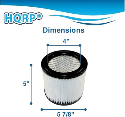 HQRP 2-pack Cartridge Filter for Shop-vac H87 H87S series H87S450 H87S550A H87S650C H87S600Cr Brute 5 Gallon Wet Dry Vacuum, part 903-98 9039800 Replacement