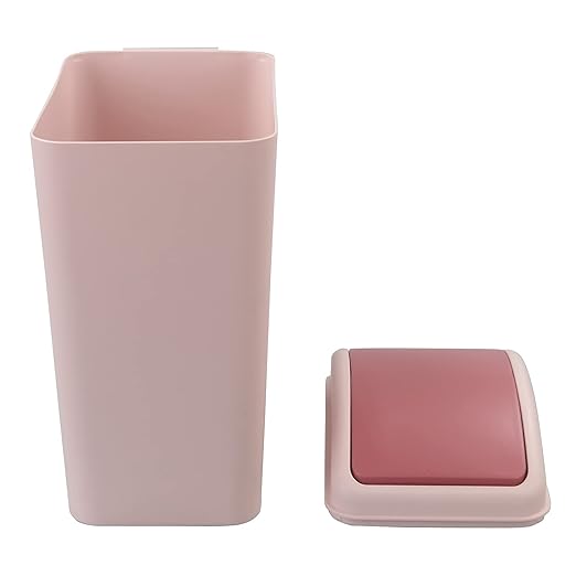 Kekow 4.5 Gallon Plastic Trash Can with Swing-Top, Swing Lid Waste Can, Pink