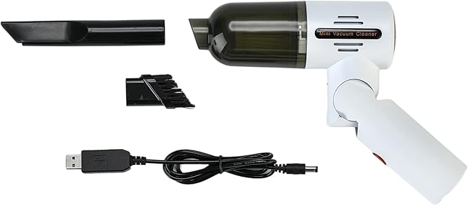 Mini Cordless Rechargeable Handheld Portable Vacuum Cleaner and Blower for Home, Office or Car Interior Use - Clean Computer, Keyboard, Drawer - 180 Degrees Rotatable Handle