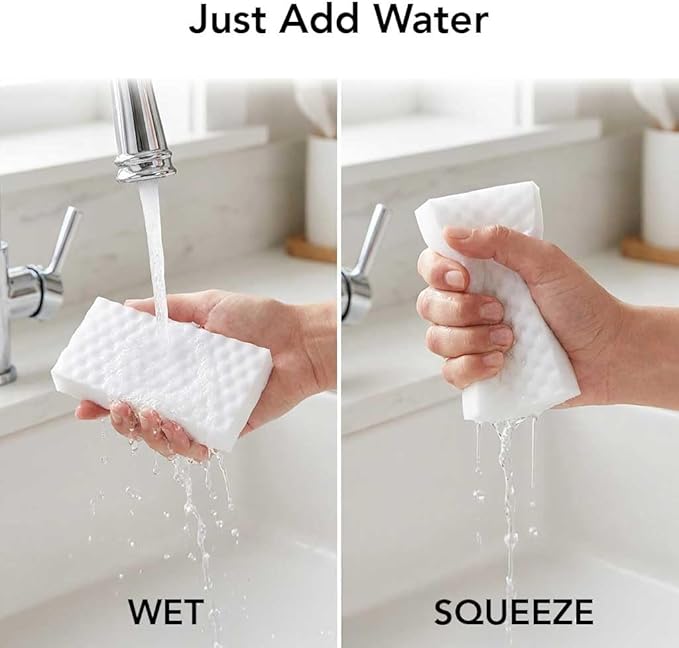 Heavy Duty Melamine Cleaning Sponge (2-Pack) – Multi-Surface Eraser Sponge, Breakable Power Blocks for Tough Stains, Grease & Scuffs, Kitchen, Bathroom, Walls & Deep Cleaning