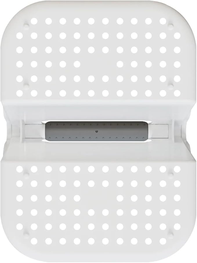 J&V TEXTILES Portable Shower Caddy, Bathroom Organizer Basket, Perfect Size for Dorm/College, Plastic Bath Tote, Dries Quickly with Drainage Holes, Soft Grip Carrying Handle (White, Medium)