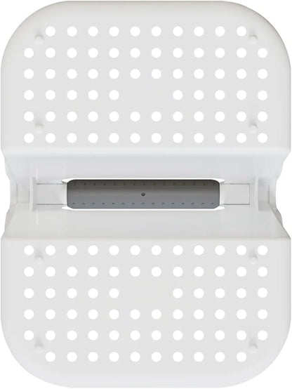 J&V TEXTILES Portable Shower Caddy, Bathroom Organizer Basket, Perfect Size for Dorm/College, Plastic Bath Tote, Dries Quickly with Drainage Holes, Soft Grip Carrying Handle (White, Medium)