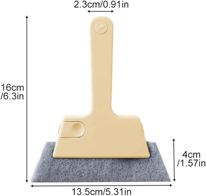 Window Track Cleaner, 4-in-1 Window Groove Cleaning Brush with Scraper and Dust Remover, Multi-Function Gap Cleaning Tool for Window Slider Dead Corners and Grime Removal, 5.31 x 6.3 Inch (Gray 3)